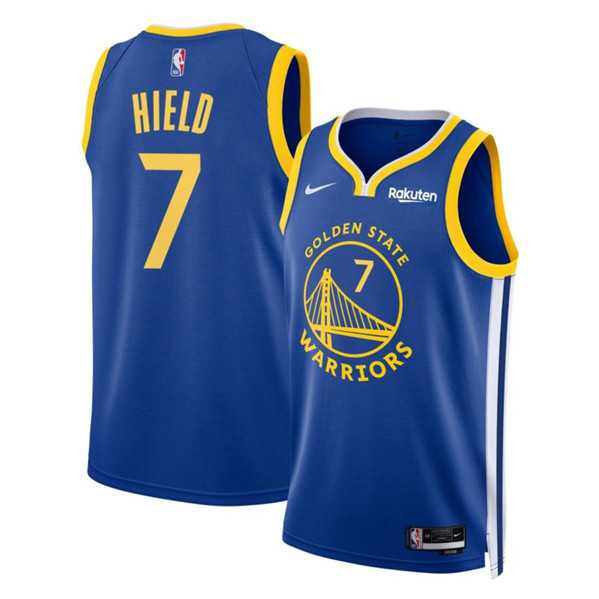 Mens Golden State Warriors #7 Buddy Hield Blue Icon Edition Stitched Basketball Jersey Dzhi